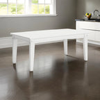 Fini 44 Inch Outdoor Coffee Table, Slatted Top, Modern Style, White Finish