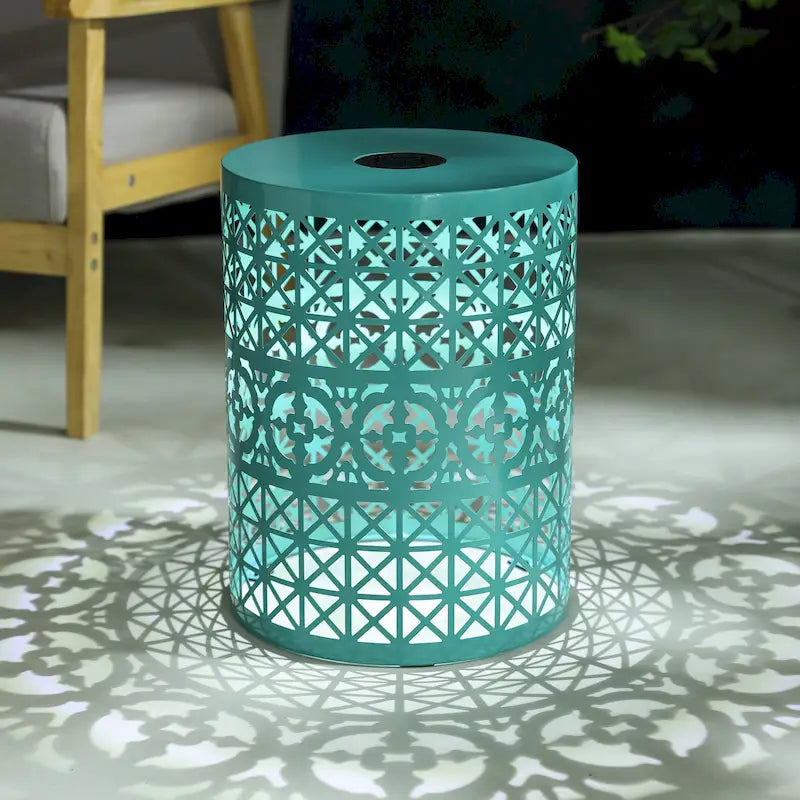 Assisi Indoor/Outdoor Iron Side Table with Solar Powered Light by Christopher Knight Home