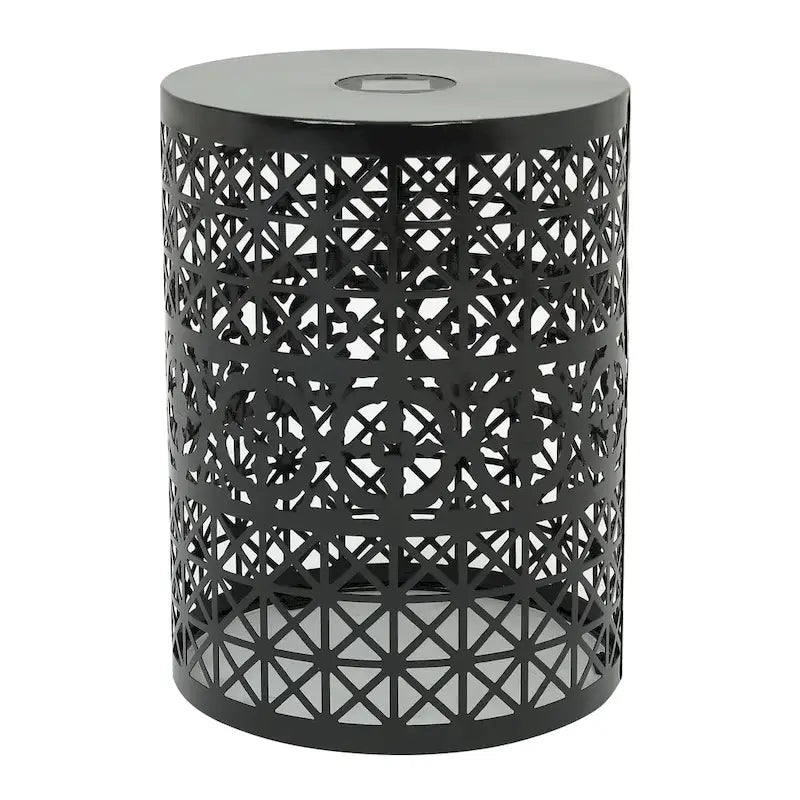 Table d'appoint d'intérieur/extérieur en fer Assisi avec lumière solaire par Christopher Knight Home