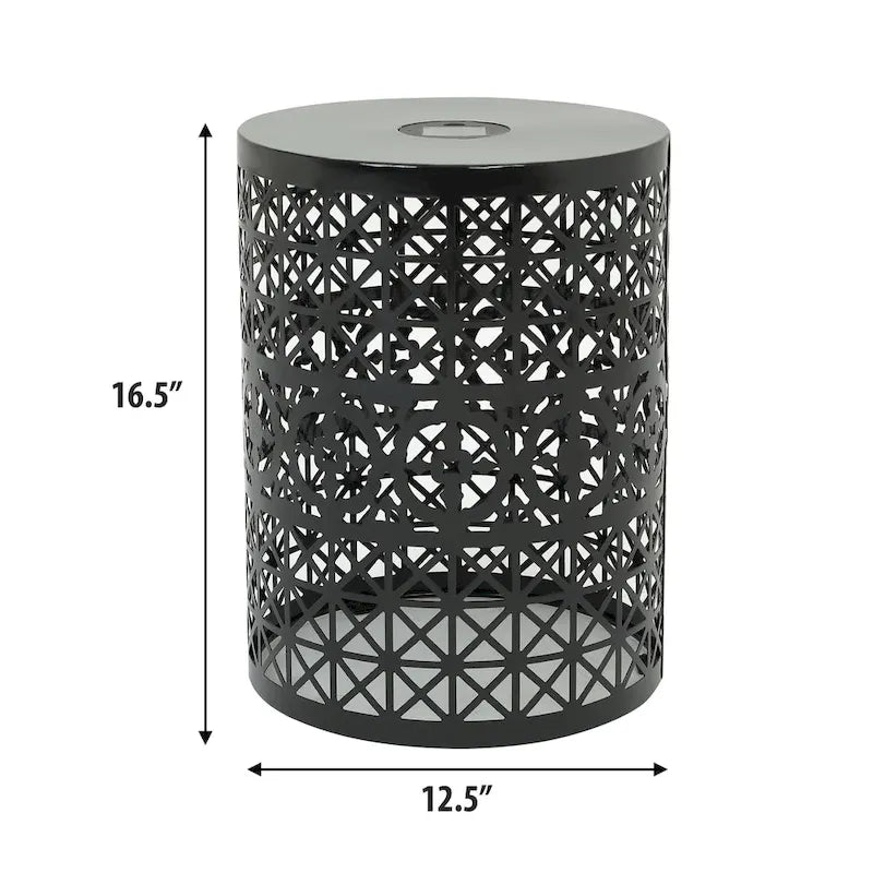 Table d'appoint d'intérieur/extérieur en fer Assisi avec lumière solaire par Christopher Knight Home