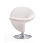 Fauteuil pivotant en mélange de laine et chrome Curl de Manhattan Comfort (lot de 2)