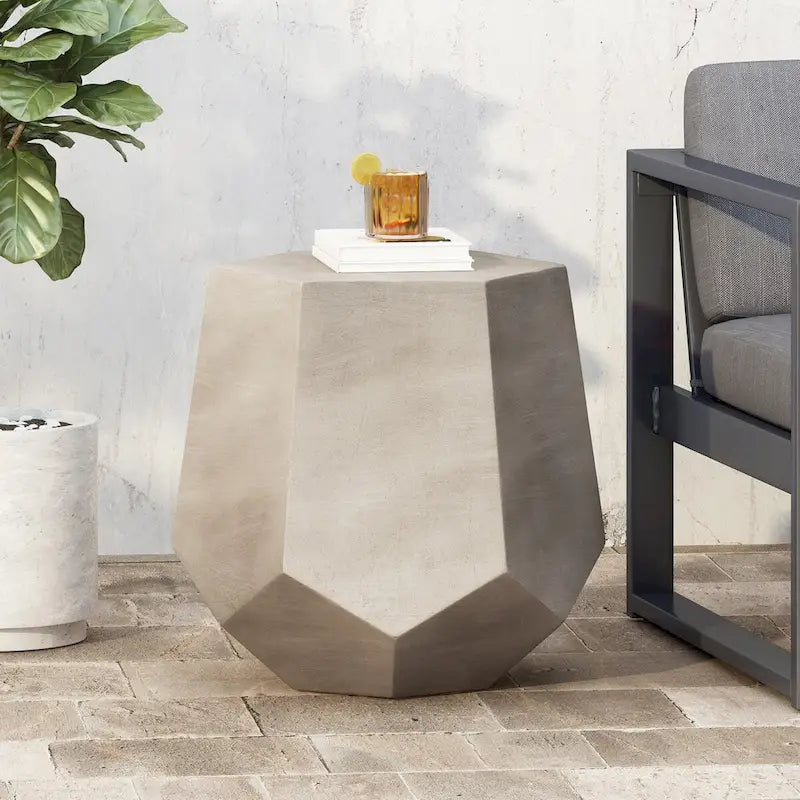 Calgary Accent Table,Hexagon Patio Side Table 20.5Wx18.75H,Modular Design Indoor Outdoor End Table