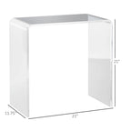 Table basse cascade rectangulaire longue tout en acrylique de 21 po d'épaisseur 15 mm