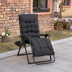 Outsunny Zero Gravity Chair, Folding Reclining Lounge Chair with Padded Cushion, Side Tray for Indoor and Outdoor