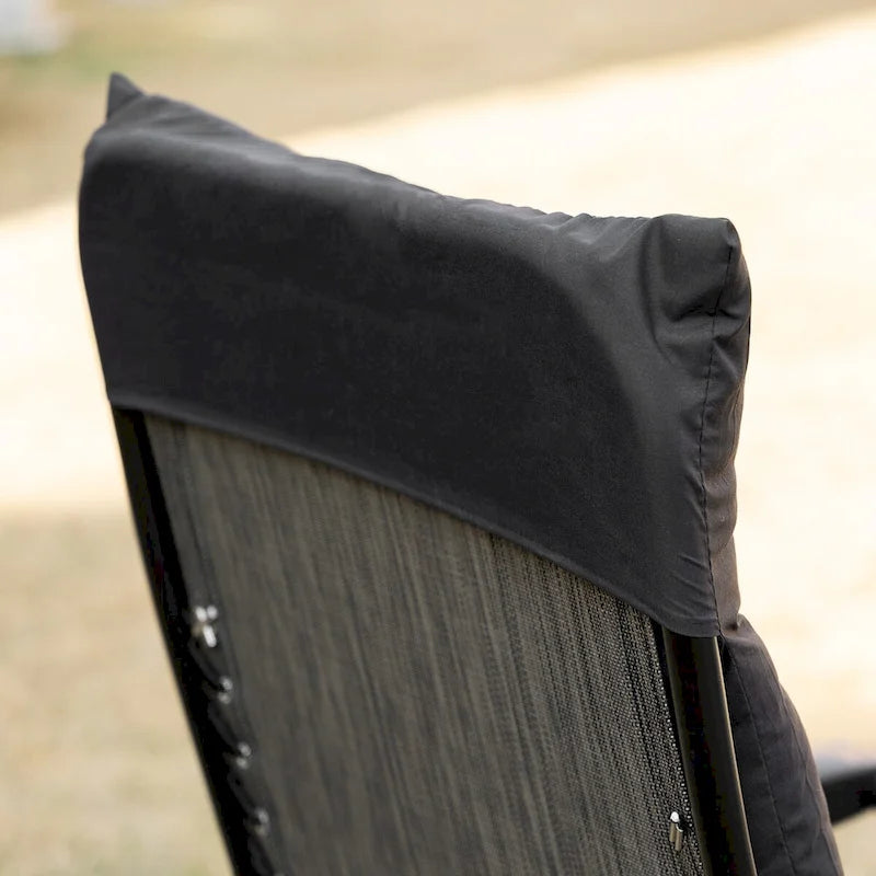 Chaise longue Outsunny Zero Gravity, chaise inclinable pliante avec coussin rembourré, plateau latéral pour l'intérieur et l'extérieur