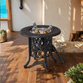 Table d'appoint de patio en aluminium avec seau à glace en acier inoxydable 304 de qualité alimentaire - Seau à glace rond de 21 pouces
