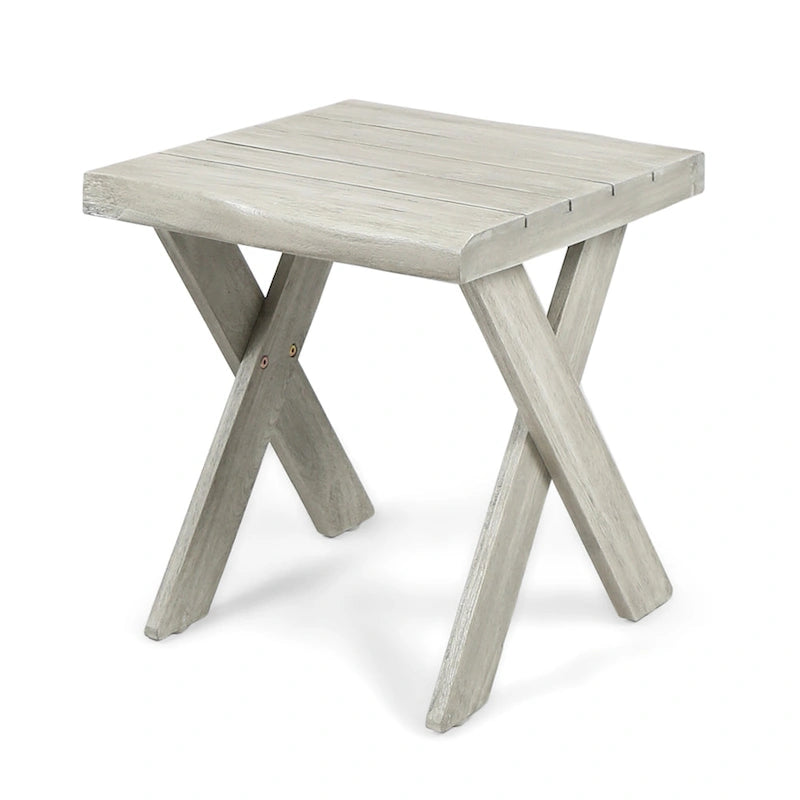 Table d'appoint d'extérieur en bois d'acacia