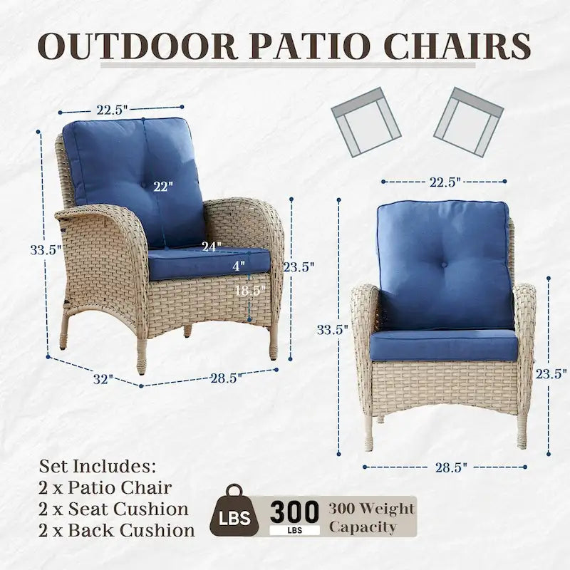 Chaises d'extérieur en rotin - Beige clair