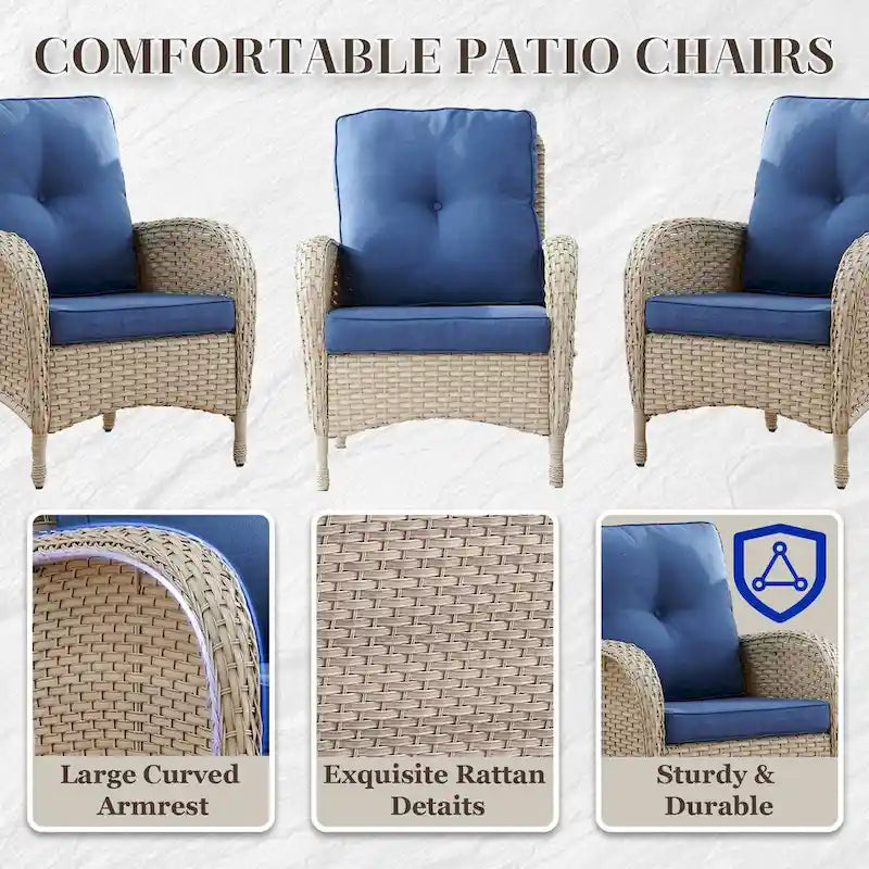 Chaises d'extérieur en rotin - Beige clair