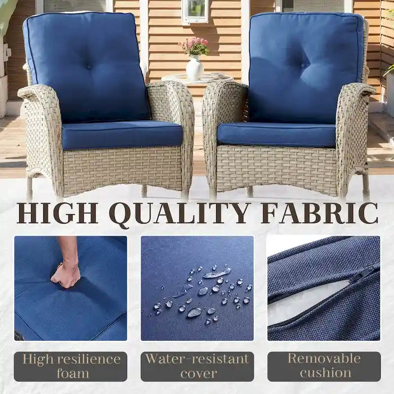 Chaises d'extérieur en rotin - Beige clair