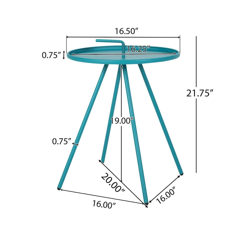 Table d'appoint d'extérieur bleue