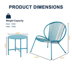 Ensemble de conversation d'extérieur avec 3 chaises Acapulco et une table d'appoint