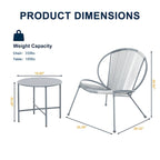 Ensemble de conversation d'extérieur avec 3 chaises Acapulco et une table d'appoint