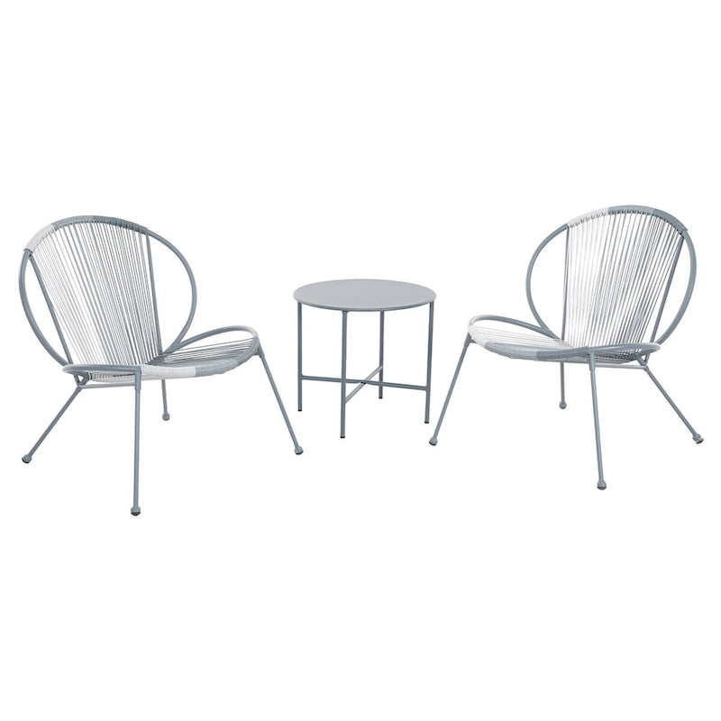 Ensemble de conversation d'extérieur avec 3 chaises Acapulco et une table d'appoint