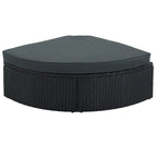 Ensemble de patio modulable réversible en osier d'extérieur 7 pièces avec table, coussins et oreillers - 94,1 x 94,1 po