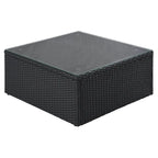 Ensemble de patio modulable réversible en osier d'extérieur 7 pièces avec table, coussins et oreillers - 94,1 x 94,1 po