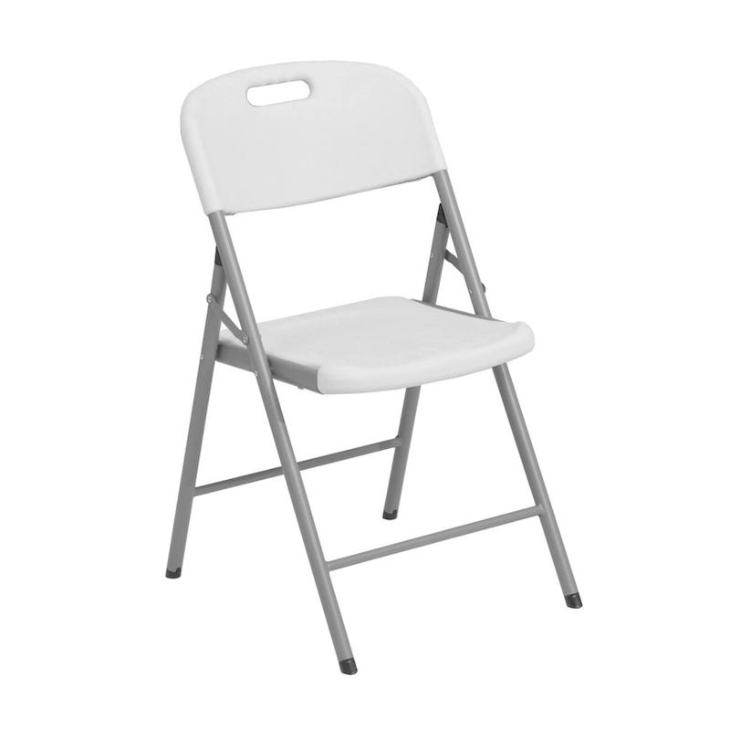 Chaises pliantes en granit blanc pour l'intérieur et l'extérieur - Lot de 4
