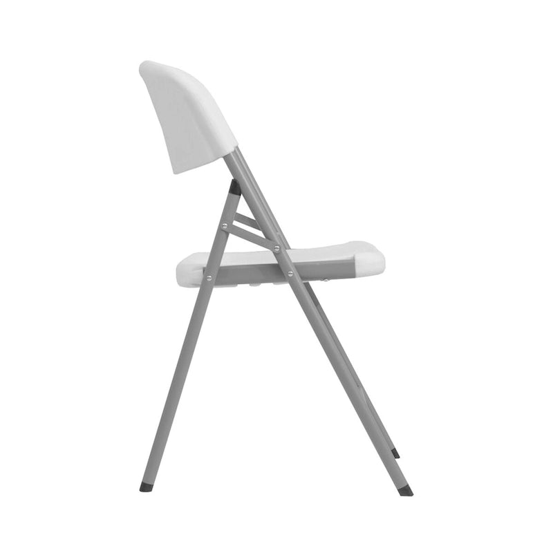Chaises pliantes en granit blanc pour l'intérieur et l'extérieur - Lot de 4