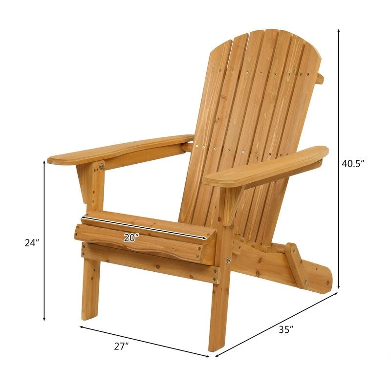 Chaise Adirondack pliante d'extérieur en sapin