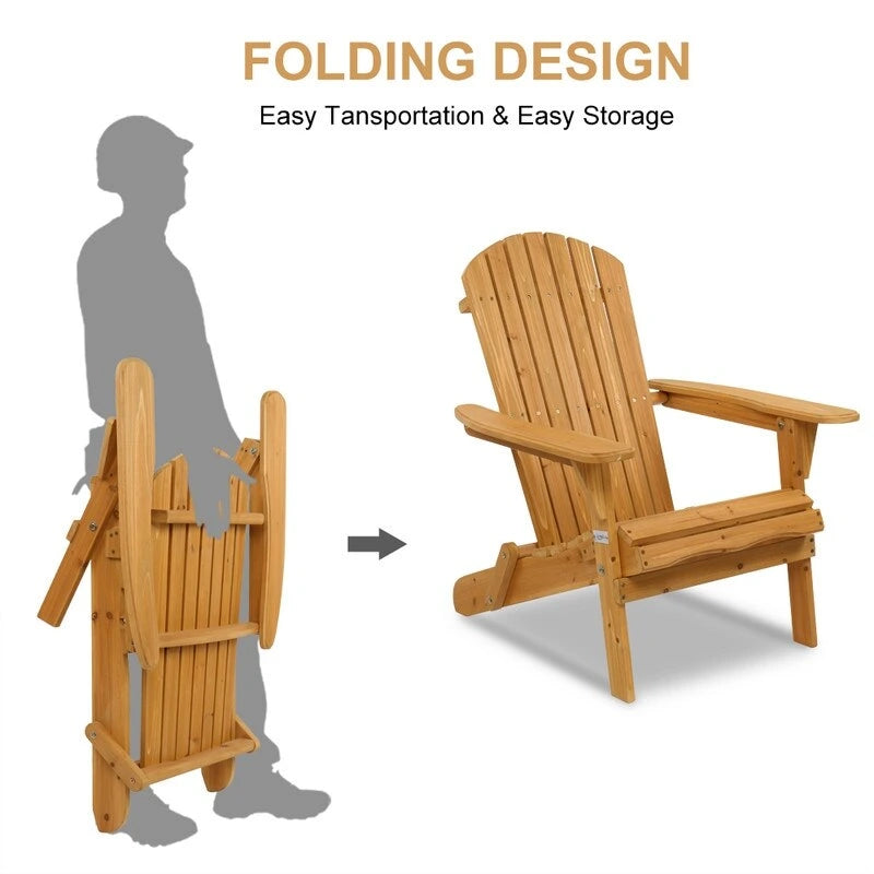Chaise Adirondack pliante d'extérieur en sapin