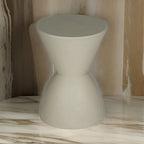 Niya 17 Inch Side End Table, Round Top, Pedestal Base, Indoor Outdoor, Gray