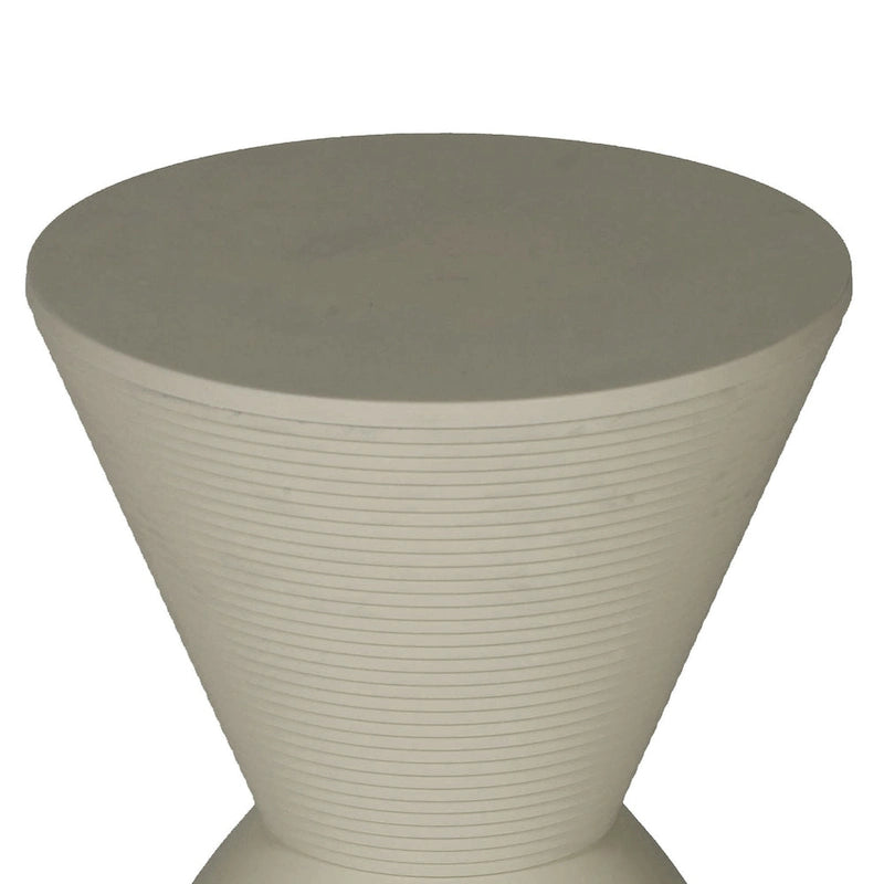 Table d'appoint Niya 43 cm, plateau rond, piedestal, intérieur extérieur, gris