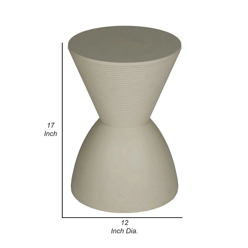 Table d'appoint Niya 43 cm, plateau rond, piedestal, intérieur extérieur, gris