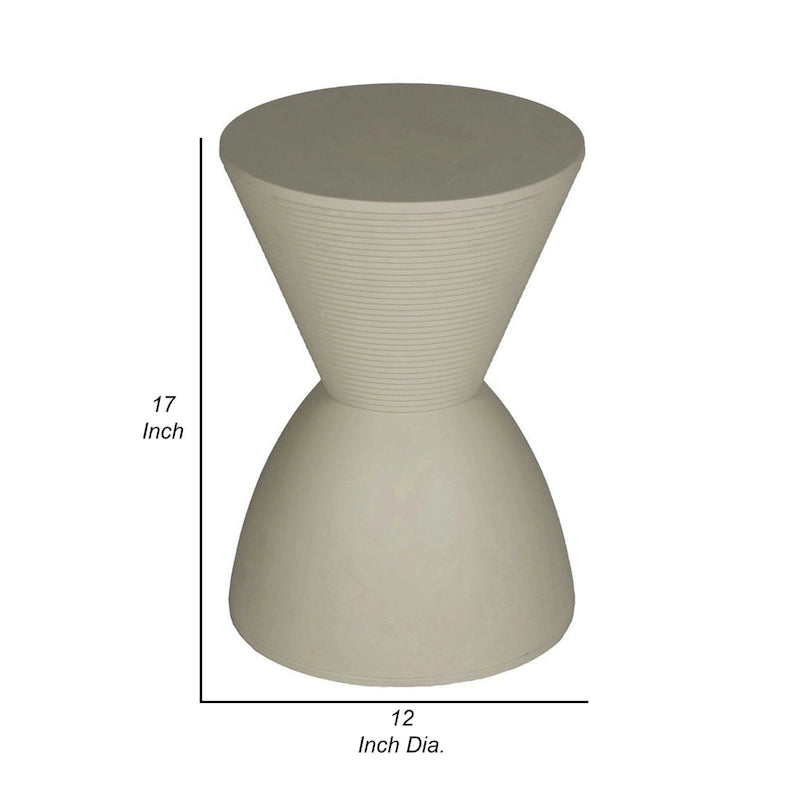 Table d'appoint Niya 43 cm, plateau rond, piedestal, intérieur extérieur, gris