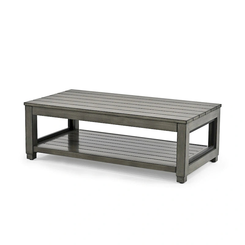 Outdoor Distressed Aluminum Patio Coffee Table