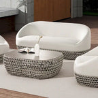 Willow 40.5 Oval Rope Woven Patio Coffee Table