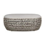 Table basse de patio ovale tissée en corde Willow 40,5