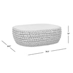 Table basse de patio ovale tissée en corde Willow 40,5