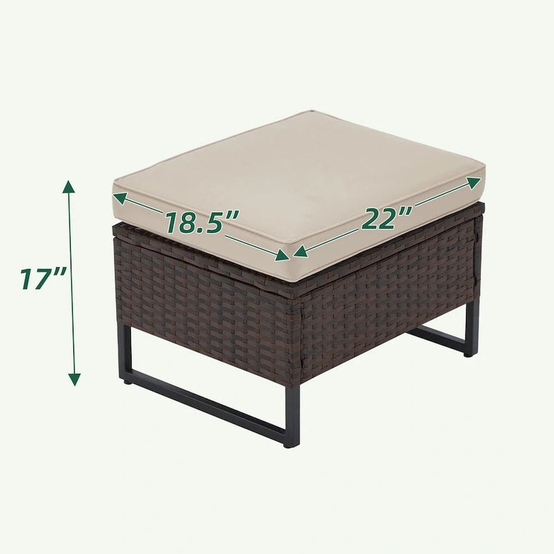 AVAWING 2 poufs d'extérieur en osier