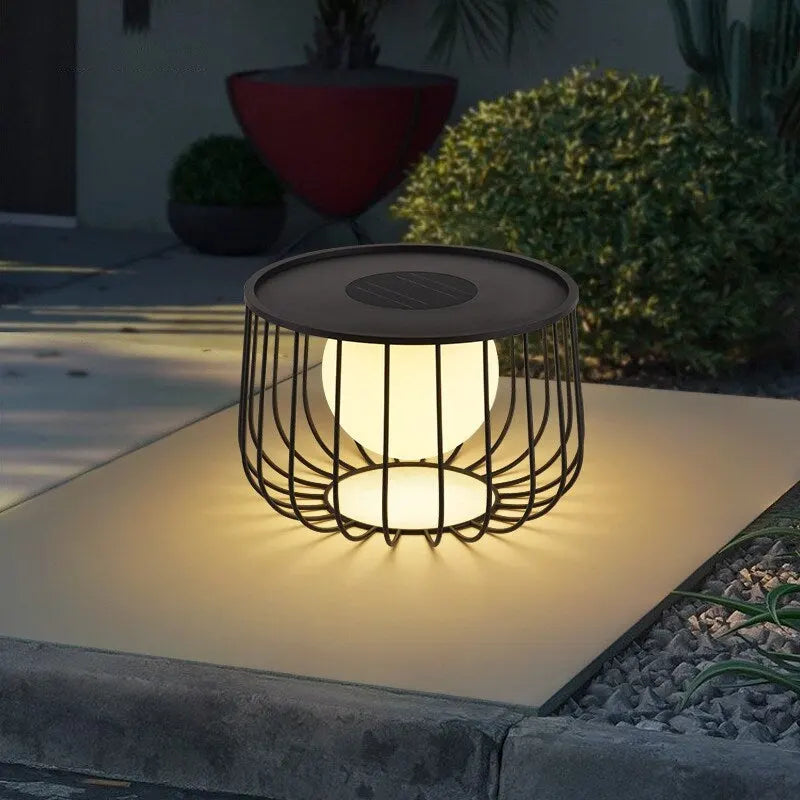 Table de jardin solaire LED illuminée