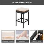 Ensemble de salle à manger d'extérieur 5 pièces en bois avec coussins et plateau de table pliable