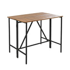 Ensemble de salle à manger d'extérieur 5 pièces en bois avec coussins et plateau de table pliable