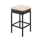 Ensemble de salle à manger d'extérieur 5 pièces en bois avec coussins et plateau de table pliable