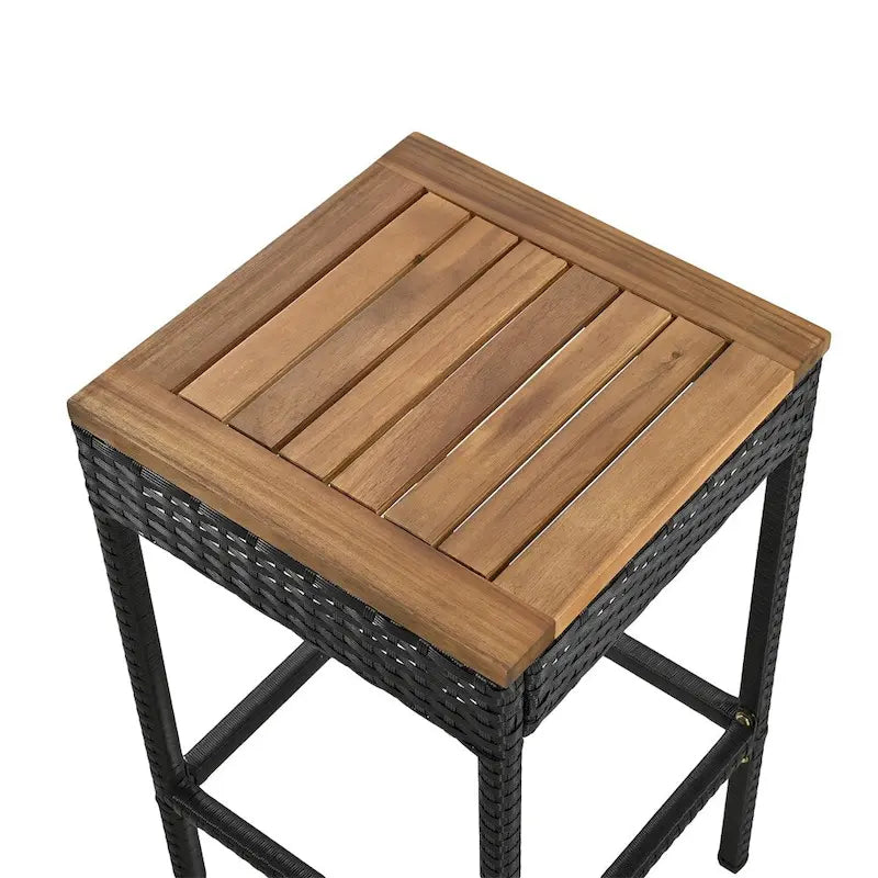 Ensemble de salle à manger d'extérieur 5 pièces en bois avec coussins et plateau de table pliable