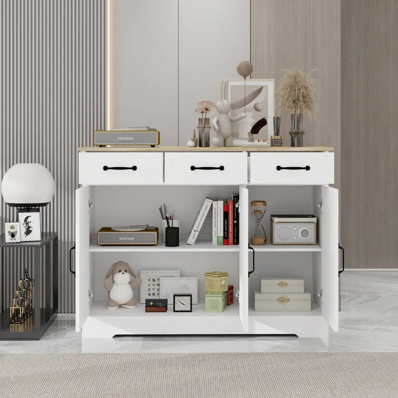 Bahut de rangement avec 3 tiroirs et 3 portes