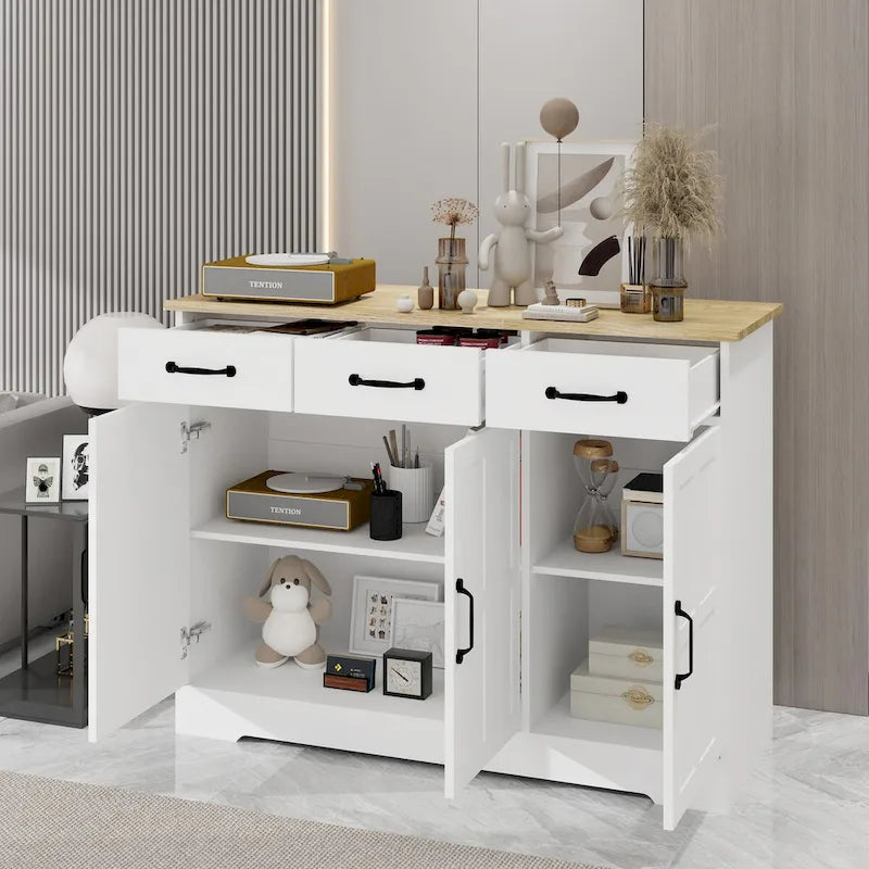 Bahut de rangement avec 3 tiroirs et 3 portes