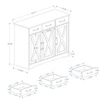 Bahut de rangement avec 3 tiroirs et 3 portes
