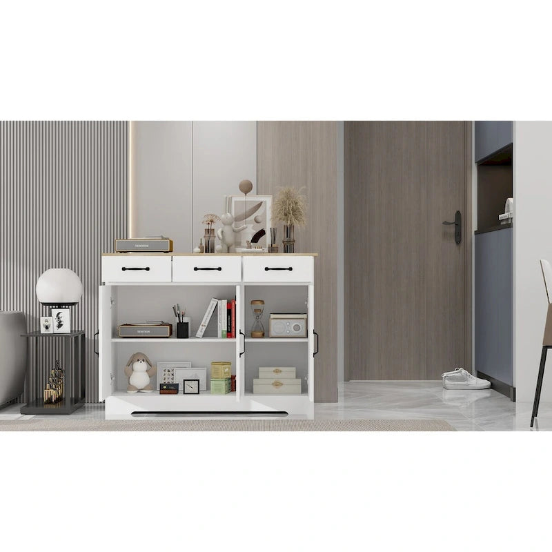 Bahut de rangement avec 3 tiroirs et 3 portes