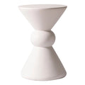 Table d'appoint d'intérieur/extérieur en fibre de pierre, table d'appoint en forme de sablier, résistante aux intempéries, table d'appoint décorative.