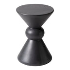 Table d'appoint d'intérieur/extérieur en fibre de pierre, table d'appoint en forme de sablier, résistante aux intempéries, table d'appoint décorative.