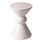 Table d'appoint d'intérieur/extérieur en fibre de pierre, table d'appoint en forme de sablier, résistante aux intempéries, table d'appoint décorative.