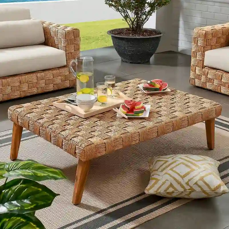 Thames Outdoor Patio Wicker Outdoor Patio Rattan Coffee Table