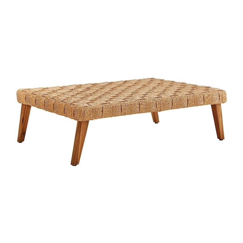 Table Basse Extérieure en Rotin et Osier pour Patio Thames