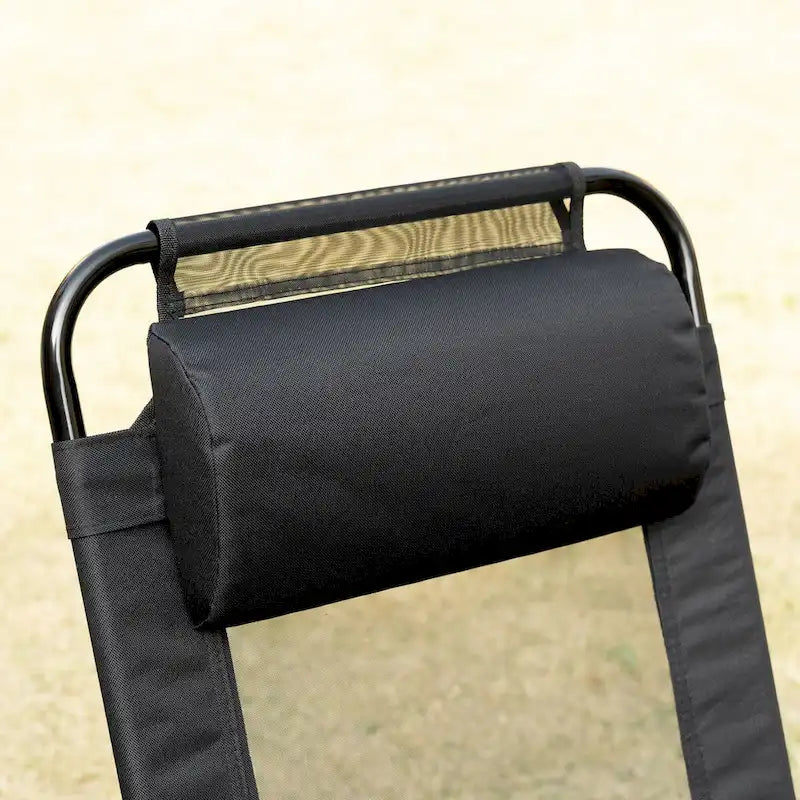 Chaises de Patio Pliantes d'Extérieur (Lot de 2) avec Dossier Inclinable et Têtière Amovible, Chaises de Camping