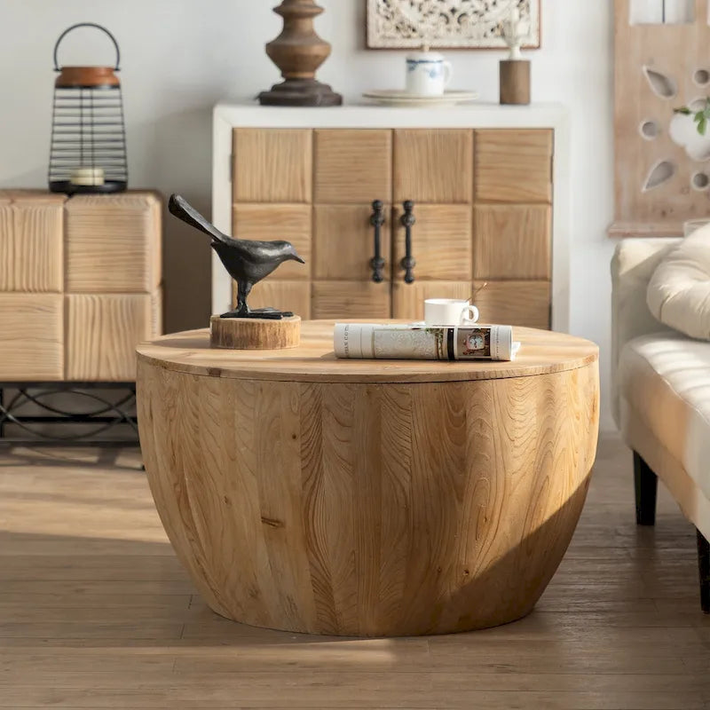 31.50Vintage Style Bucket Shaped Coffee Table - 31.5