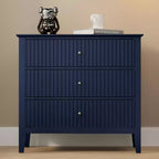 Heynemo Commode 3 Tiroirs, Table de Chevet en Bois Peint de 76 cm de Haut avec Rangement, Grande Commode Moderne avec Coulisses à Roulement à Billes